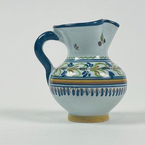 Vintage Talavera Ceramic Pottery 5.5" Creamer Pitcher Vase Mexican Folk Art